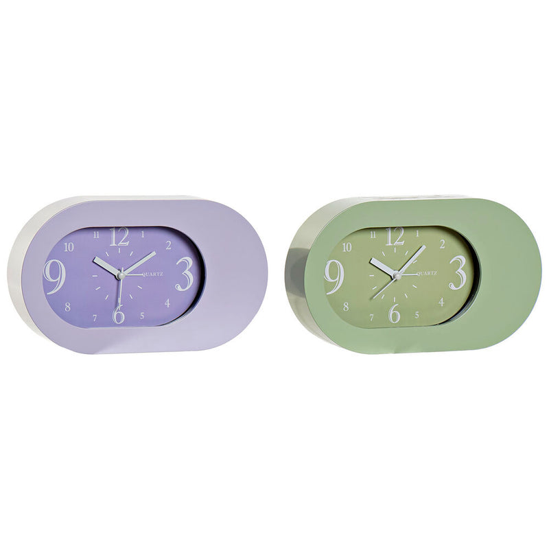 Orologio Sveglia DKD Home Decor Lilla Verde PVC (21 x 4.7 x 12.6 cm) (2 pcs)