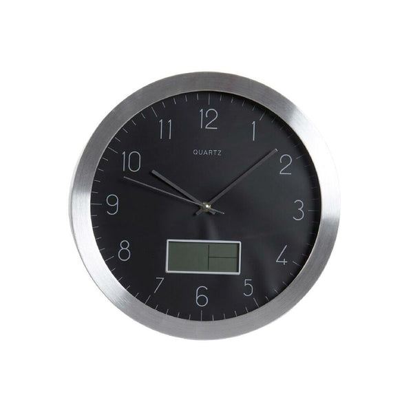 Wanduhr DKD Home Decor Silberschwarzes Aluminium (35 x 4 x 35,5 cm)