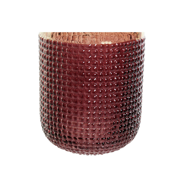 DKD Home Vase décor moderne décor en verre rouge granato (15,5 x 15,5 x 30,5 cm)