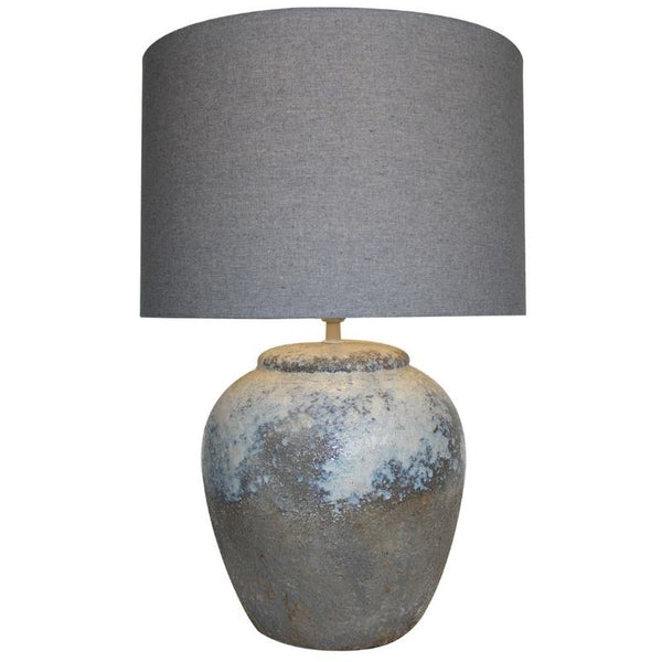 Lampada da tavolo DKD Home Decor Tela Ceramica Grigio (38 x 38 x 60 cm) - zannishop