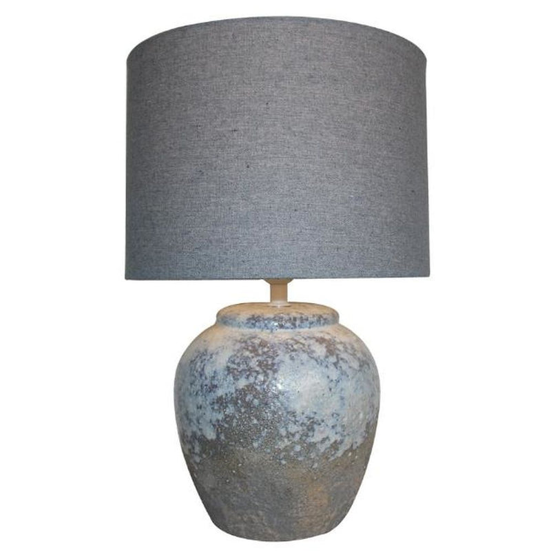 Lampada da tavolo DKD Home Decor Tela Ceramica Grigio (28 x 28 x 43 cm) - zannishop