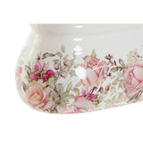 Vaso DKD Home Decor Rosa Bianco Fiori servizio di piatti (23 x 10 x 10 cm)