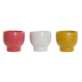 Vaso DKD Home Decor Rosa servizio di piatti Senape (15 x 15 x 14 cm) (3 pcs)