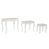 Set di 3 tavoli DKD Home Decor Bianco Legno MDF (3 pcs) (53 x 35 x 47 cm)