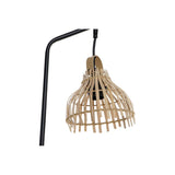 Lampada da tavolo DKD Home Decor Nero Metallo Marrone Rattan (22 x 22 x 50 cm) - zannishop