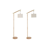 Lampada da Terra DKD Home Decor Marrone Cotone Cenere (47 x 30 x 170 cm) (2 pcs) - zannishop