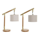 Lampada da tavolo DKD Home Decor Marrone Cotone Cenere (36 x 20 x 52 cm) (2 pcs) - zannishop