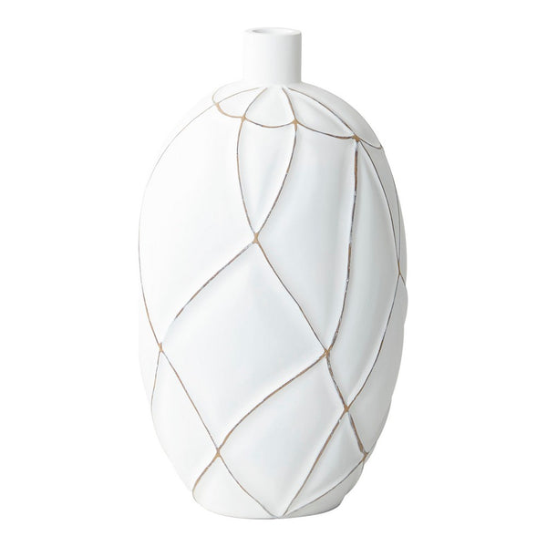 DKD Home Decor Vase White Modern Resin (22 x 22 x 38 cm)