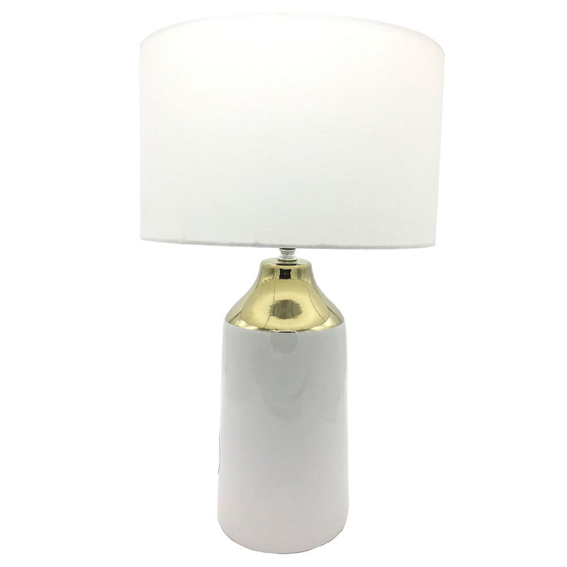 Lampada da tavolo DKD Home Decor Dorato Poliestere Bianco Gres (32 x 32 x 52 cm) - zannishop