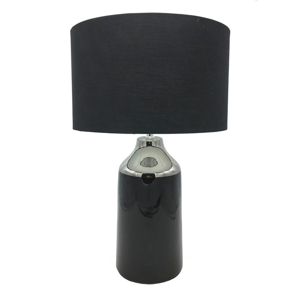 Lampada da tavolo DKD Home Decor Nero Poliestere Argento Gres (32 x 32 x 52 cm) - zannishop