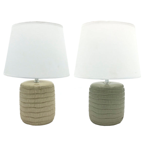 Lampada da tavolo DKD Home Decor Marrone Poliestere Verde Gres (25 x 25 x 34 cm) (2 pcs) - zannishop