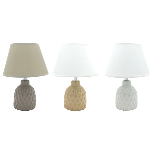 Lampada da tavolo DKD Home Decor Poliestere Bianco Gres (3 pcs) (20 x 20 x 27 cm) - zannishop