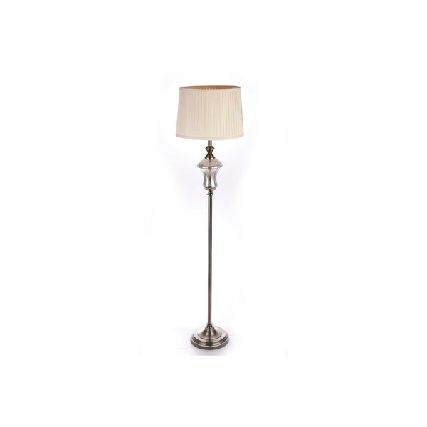 Lampada da Terra DKD Home Decor Vetro Beige Dorato Metallo (40 x 40 x 166 cm) - zannishop