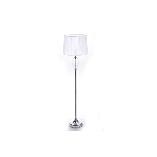 Lampada da Terra DKD Home Decor Vetro Metallo Bianco (40 x 40 x 155 cm) - zannishop