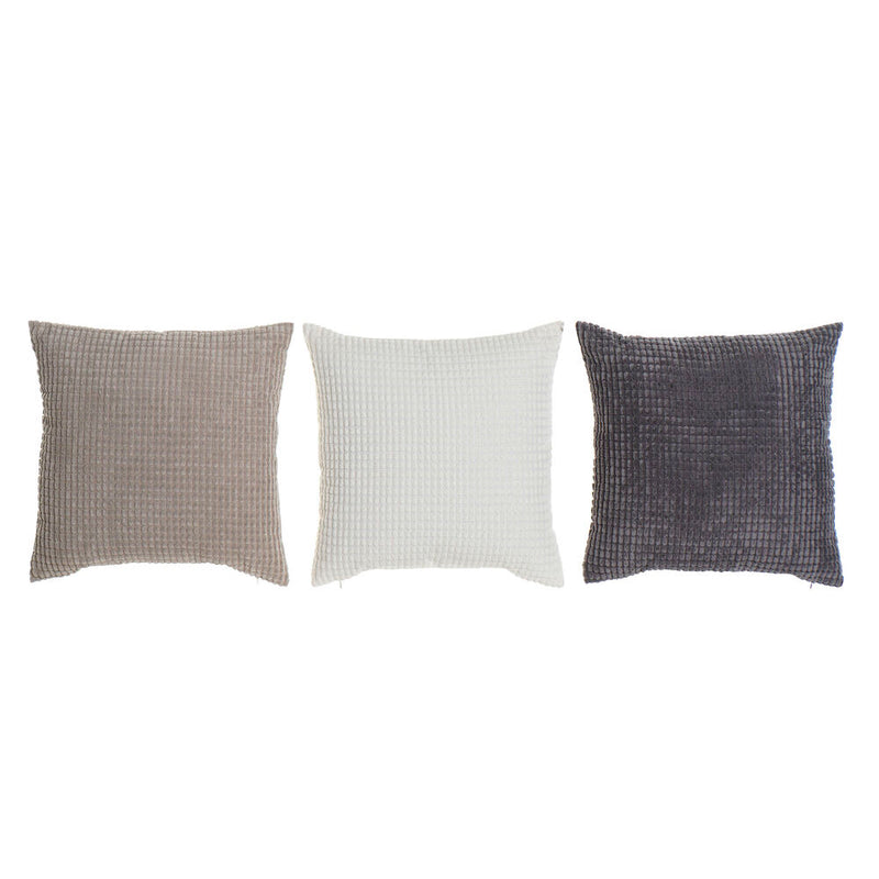 Cuscino DKD Home Decor Bianco Beige Grigio Poliestere (45 x 10 x 45 cm) (3 pcs) - zannishop