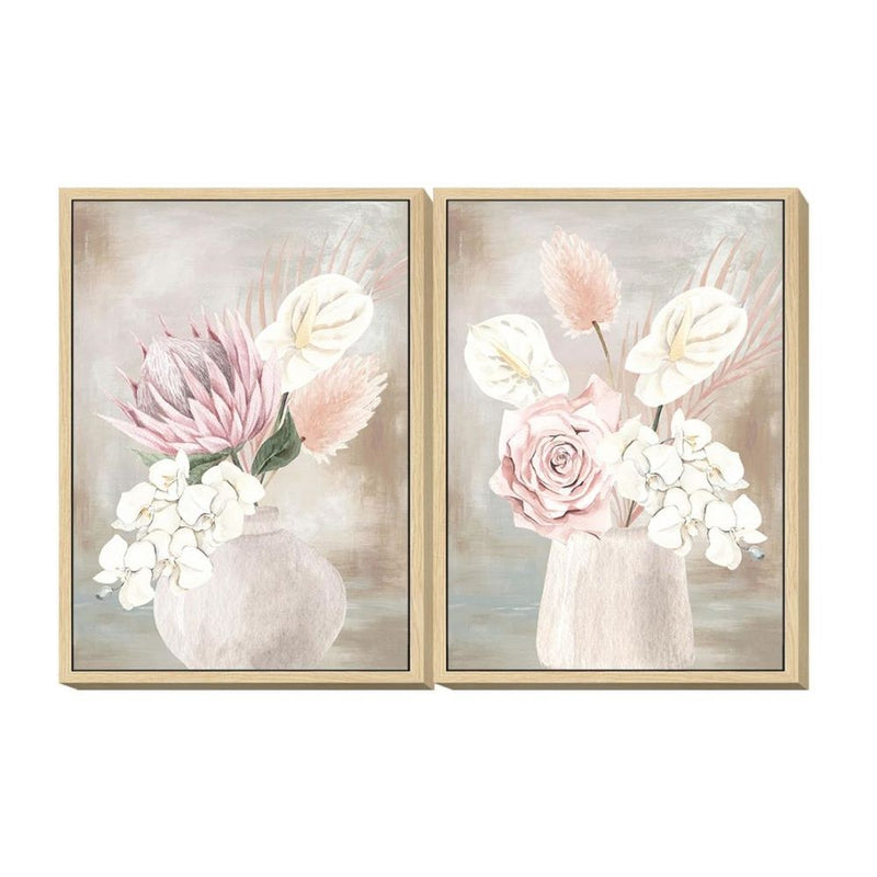 Quadro DKD Home Decor polistirene Tela Vaso (2 pcs) (50 x 4 x 70 cm) - zannishop