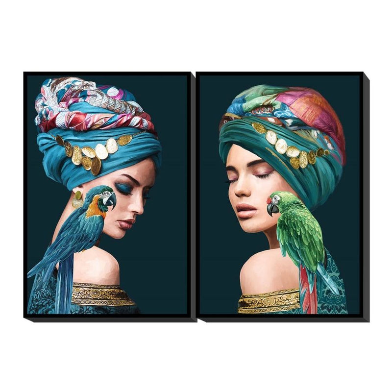 Quadro DKD Home Decor Tela (2 pcs) (80 x 3.5 x 120 cm) - zannishop