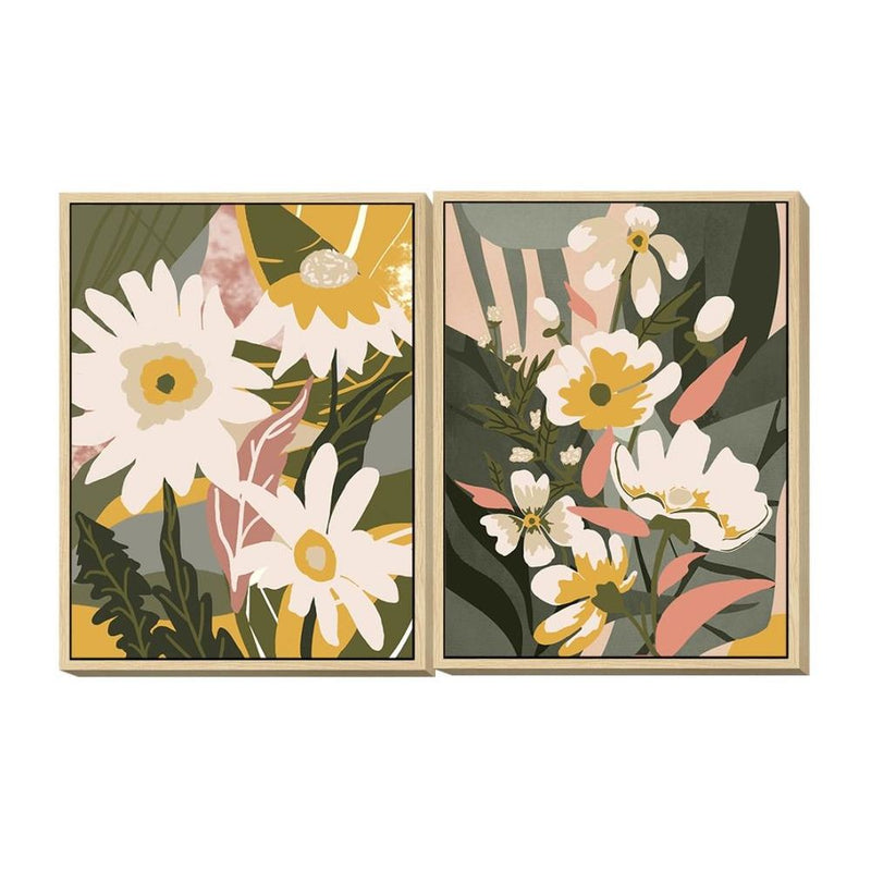 DKD Home Decor Blumenbild (60 x 4 x 80 cm) (2 PCs)