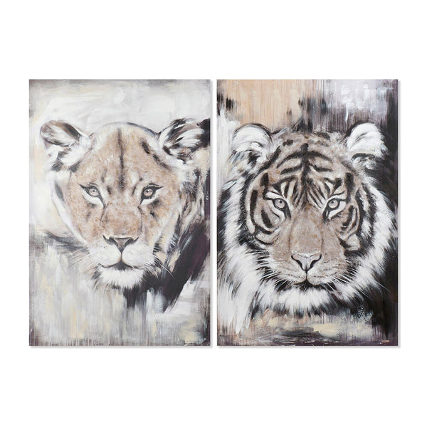 Quadro DKD Home Decor Tigru (80 x 3 x 120 cm) (2 pcs)