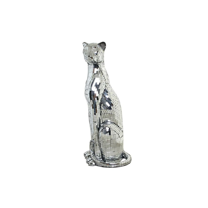 Statua Decorativa DKD Home Decor Argentato Leopardo Resina (30 x 26 x 64.5 cm) - zannishop