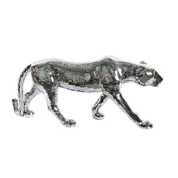 Statua Decorativa DKD Home Decor Argentato Leopardo Resina (78 x 19 x 32 cm) - zannishop