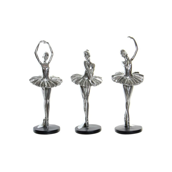 Statua Decorativa DKD Home Decor Argentato Resina (3 pcs) (11 x 11 x 31 cm) - zannishop