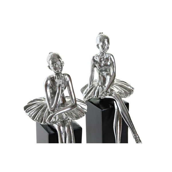 Statua Decorativa DKD Home Decor Argentato Resina (14 x 9 x 20 cm) (2 pcs) - zannishop