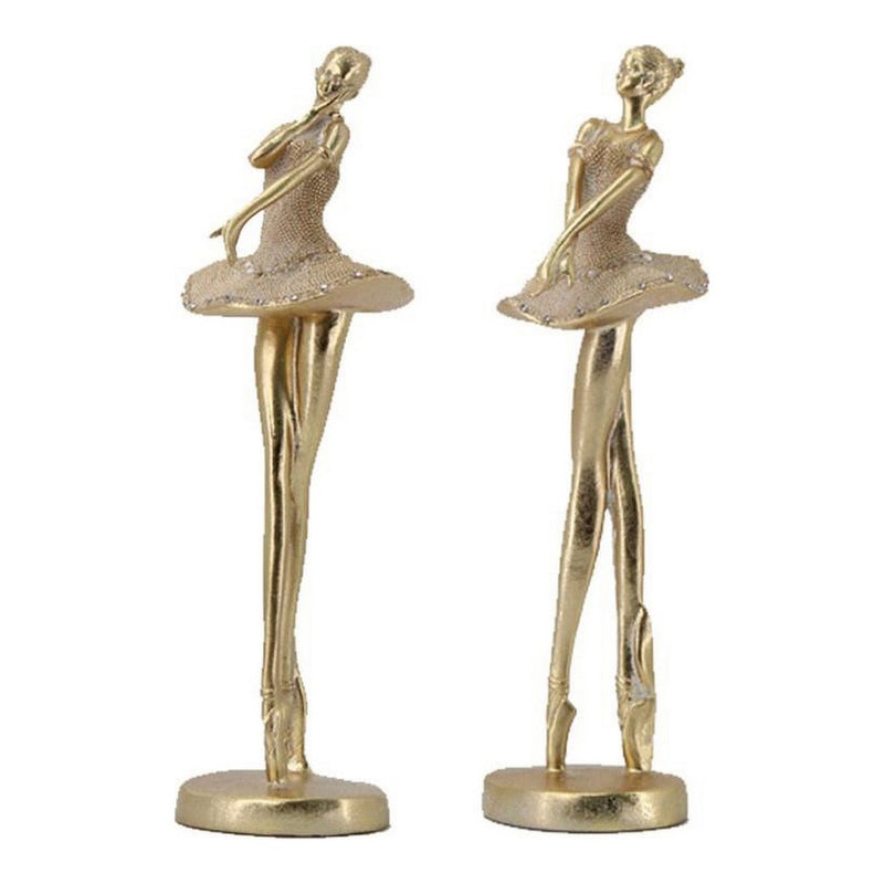 Statua Decorativa DKD Home Decor Dorato Resina (10 x 9.5 x 30 cm) (2 pcs) - zannishop