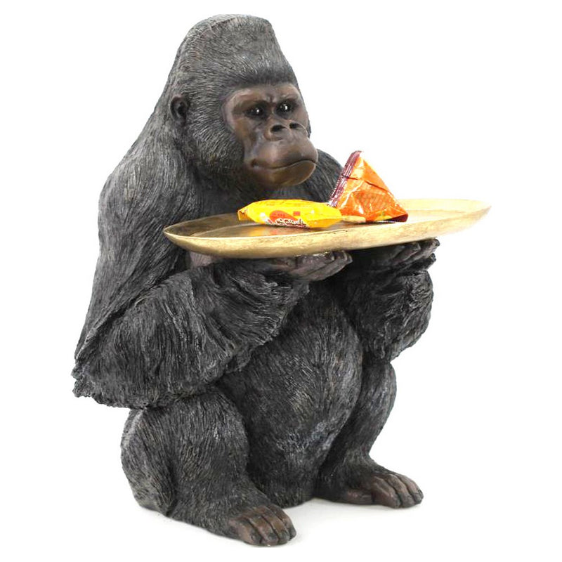 Statua Decorativa DKD Home Decor Nero Dorato Resina Gorilla (34 x 31 x 44 cm) - zannishop