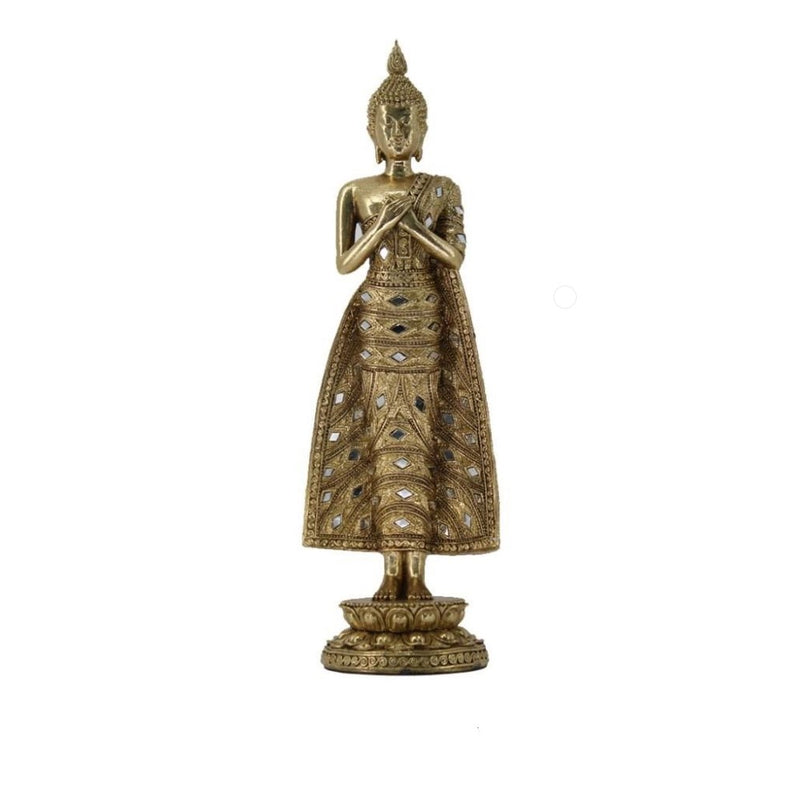 Statua Decorativa DKD Home Decor Dorato Buda Resina (19.5 x 18.5 x 19 cm) - zannishop