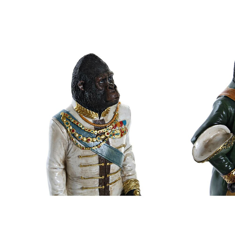 Statua Decorativa DKD Home Decor Resina Gorilla (15.5 x 13.5 x 40.5 cm) (2 pcs) - zannishop