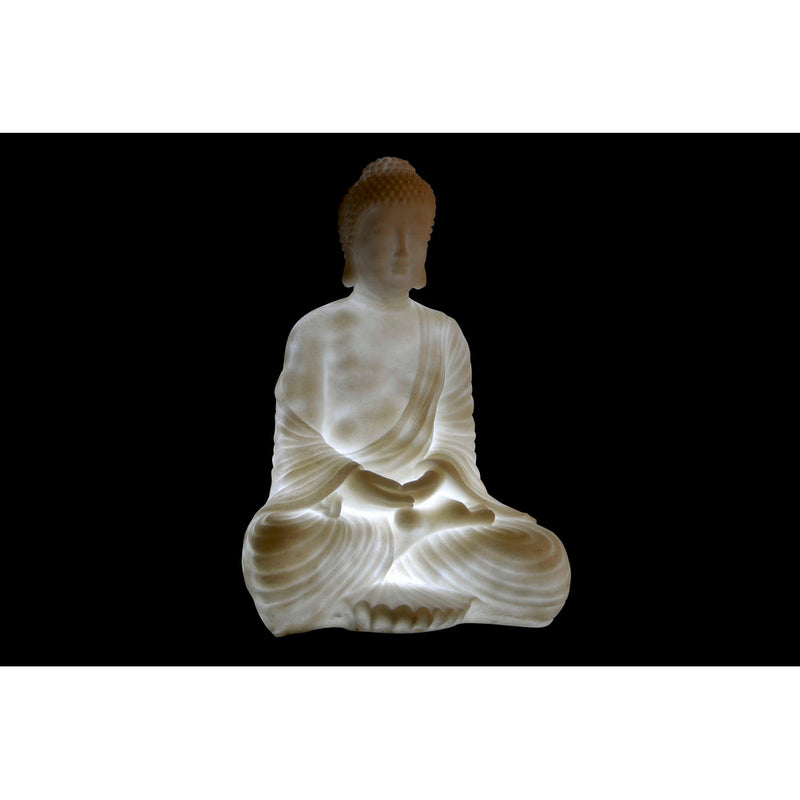 Lampada da tavolo DKD Home Decor Fibră de Sticlă Buda Bianco (36 x 25 x 45 cm) - zannishop