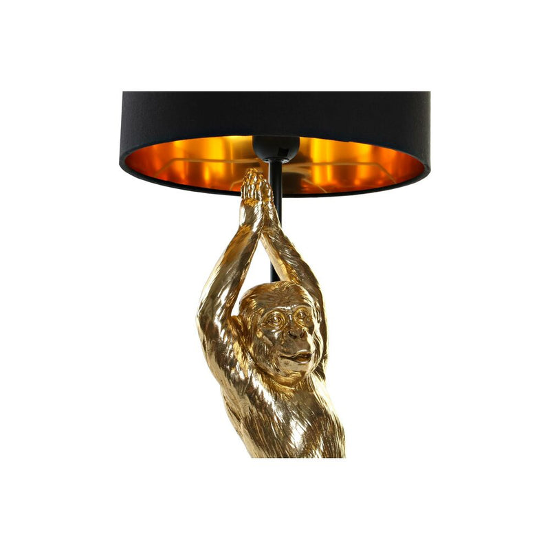 Lampada da tavolo DKD Home Decor Nero Dorato Poliestere Resina Scimmia (25 x 25 x 48 cm) - zannishop