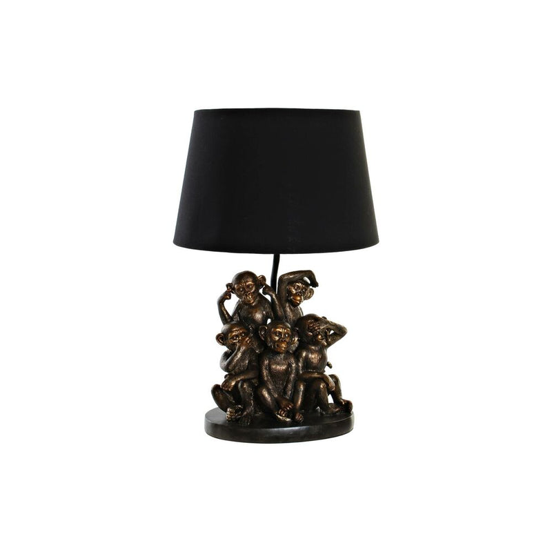 Lampada da tavolo DKD Home Decor Nero Dorato Poliestere Resina Scimmia (31 x 31 x 48 cm) - zannishop