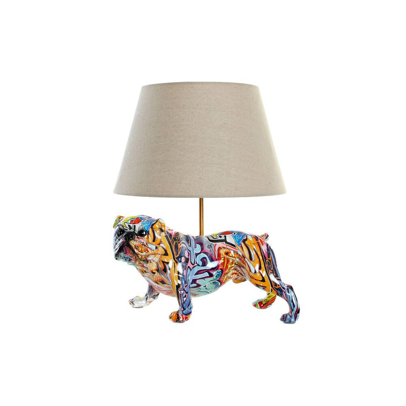 Lampada da tavolo DKD Home Decor Poliestere Bulldog Resina Multicolore (38 x 31 x 46 cm) - zannishop