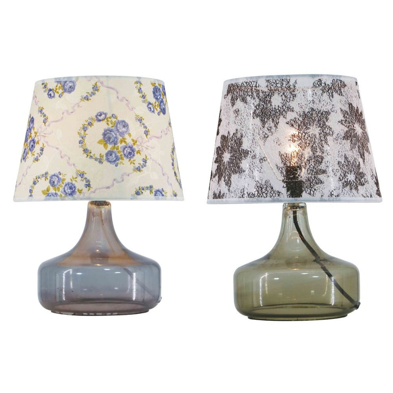 Lampada da tavolo DKD Home Decor Vetro Poliestere Fiori (28 x 28 x 38 cm) (2 pcs) - zannishop