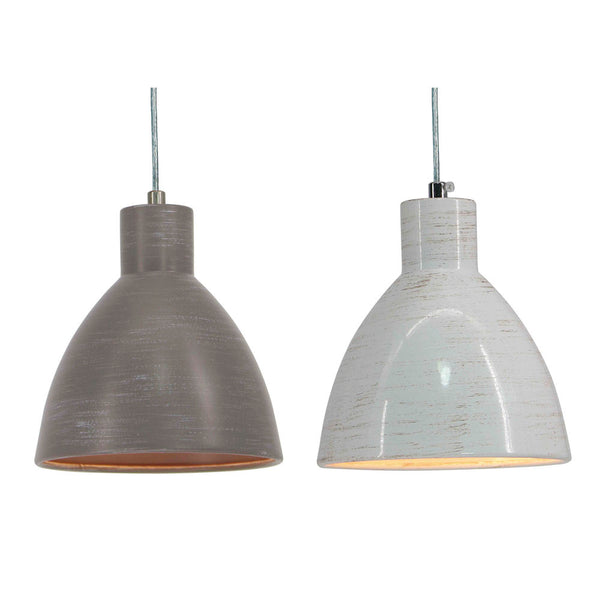 Lampadario DKD Home Decor Grigio Metallo Bianco (2 pcs) (16 x 16 x 17 cm) - zannishop