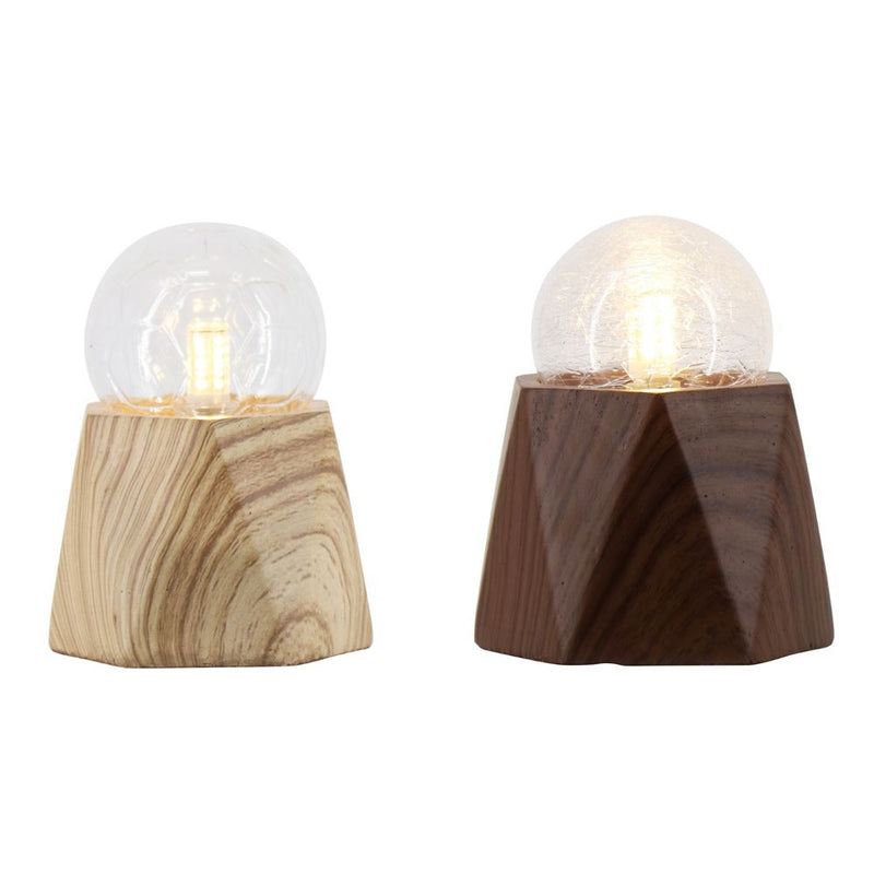 Lampada da tavolo DKD Home Decor Vetro Marrone Cemento Marrone scuro (2 pcs) (12 x 12 x 14 cm) - zannishop