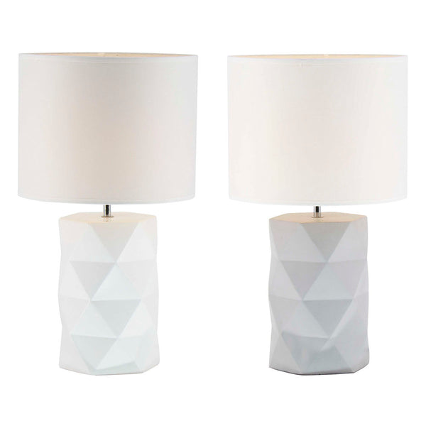 Lampada da tavolo DKD Home Decor Grigio Poliestere Cemento Bianco (2 pcs) (22 x 22 x 50 cm) - zannishop