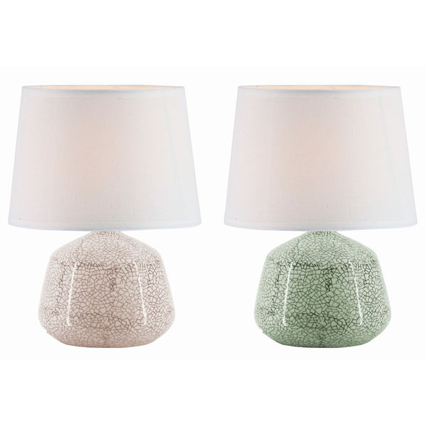 Lampada da tavolo DKD Home Decor Ceramica Grigio Poliestere Verde (21 x 21 x 29 cm) (2 pcs) - zannishop