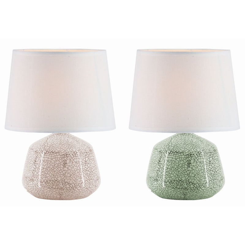 Lampada da tavolo DKD Home Decor Ceramica Grigio Poliestere Verde (21 x 21 x 29 cm) (2 pcs) - zannishop