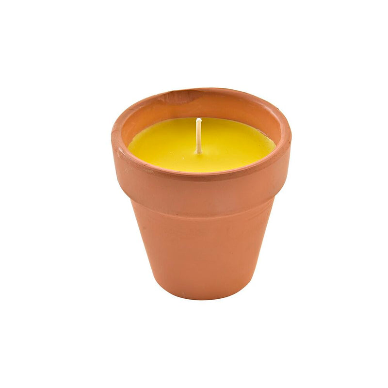 Vela DKD Home Decor Citronela Terracota Amarillo loza (8 x 8 cm)