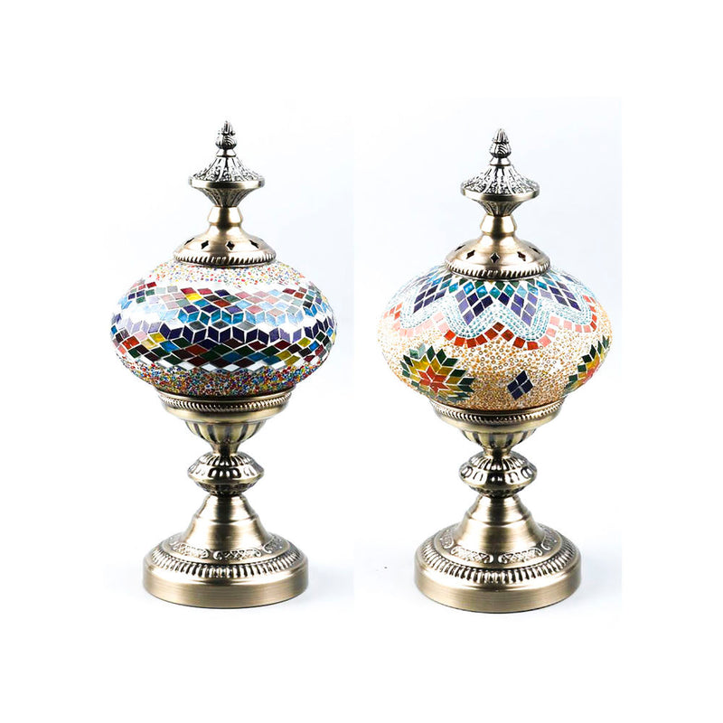 Lampada da tavolo DKD Home Decor Vetro Multicolore Melammina (15 x 15 x 41 cm) (2 pcs) - zannishop