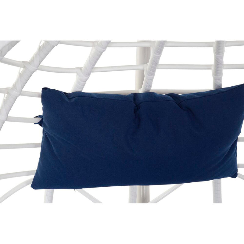 Poltrona da giardino DKD Home Decor Blu Marino Poliestere rattan sintetico Alluminio Bianco (90 x 70 x 110 cm) (107 x 107 x 198