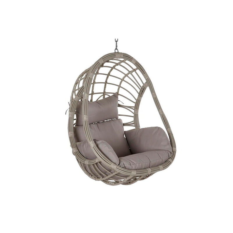 Poltrona da giardino DKD Home Decor Grigio Poliestere rattan sintetico Alluminio (90 x 70 x 110 cm) (92 x 70 x 113 cm)