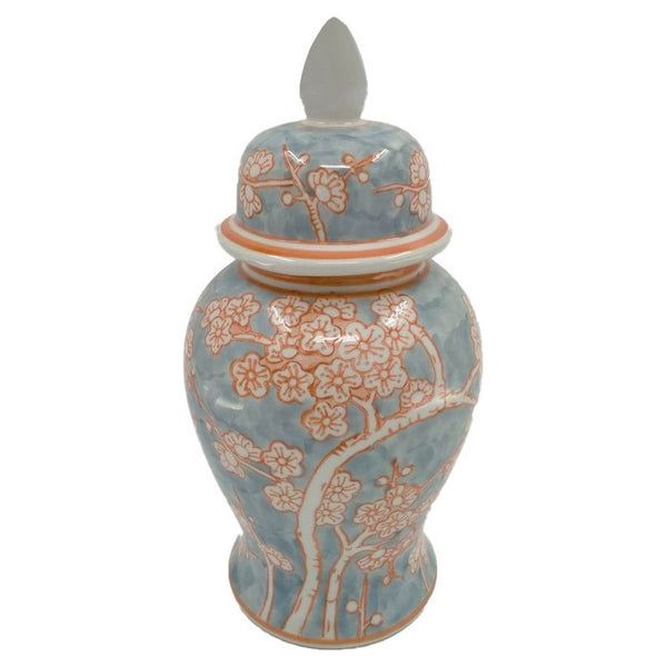 Vaso DKD Home Decor Porțelan Azzurro Arancio Orientale (18 x 18 x 36 cm)