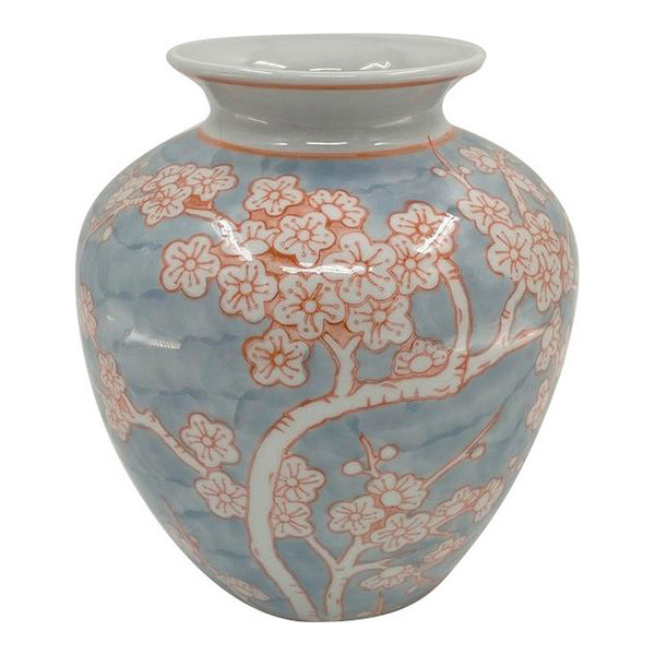 Vaso DKD Home Decor Porțelan Azzurro Arancio Orientale (22 x 22 x 25 cm)