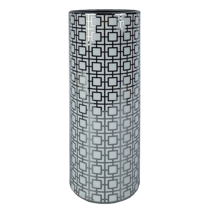 DKD Home Decor Vase Porțelan Silber Oriental Weiß (13 x 13 x 36 cm)