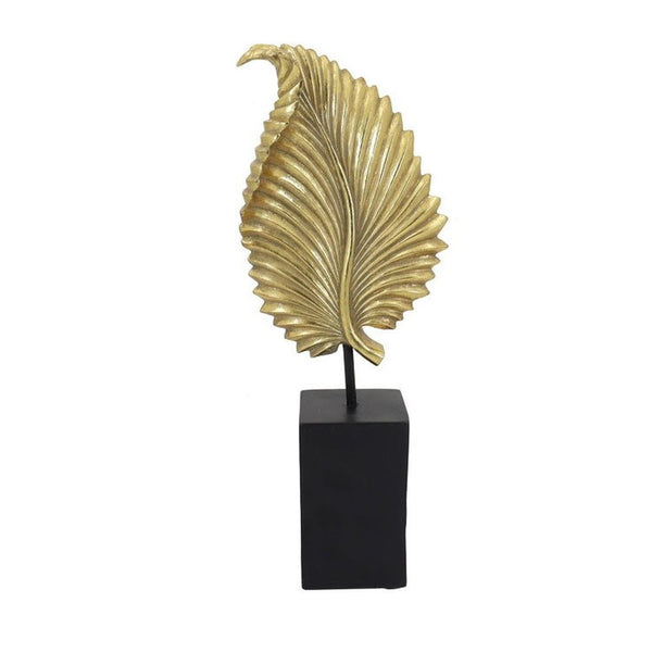 Statua Decorativa DKD Home Decor Frunză Metallo Resina (13.4 x 6.8 x 35.5 cm) - zannishop