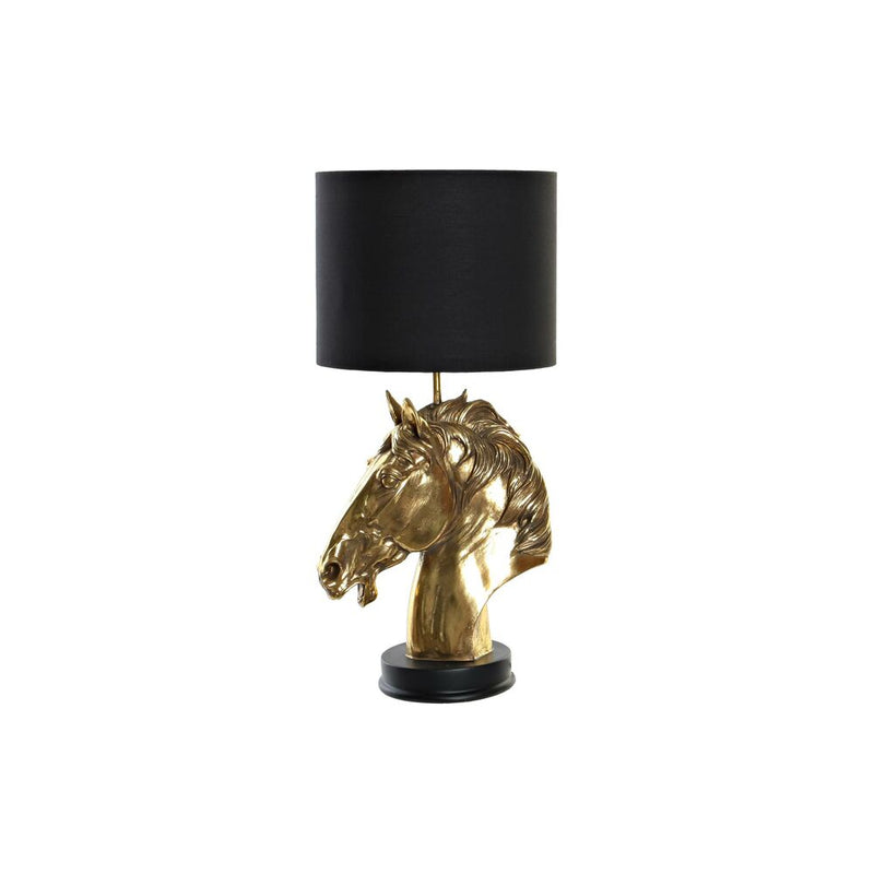 Lampada da tavolo DKD Home Decor Cavallo Nero Dorato Poliestere Resina 220 V 60 W (25 x 14.5 x 41 cm) - zannishop